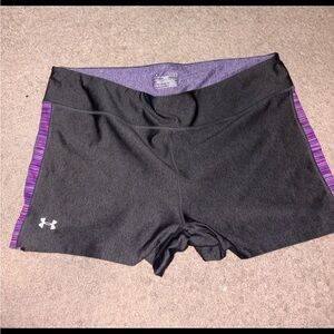 Under Armour Women's Charcoal and Violet Athletic Shorts